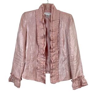Raphael Opulent Ruffle Front Jacket Size 6